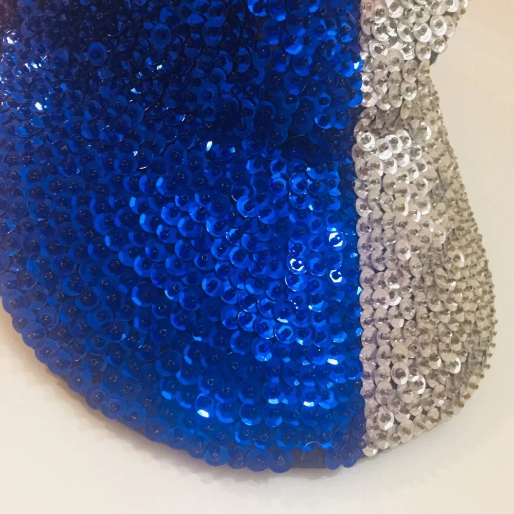 Vintage 90s Full Sequin Texas Flag Glam Baseball Cap Hat - Picture 2 of 8